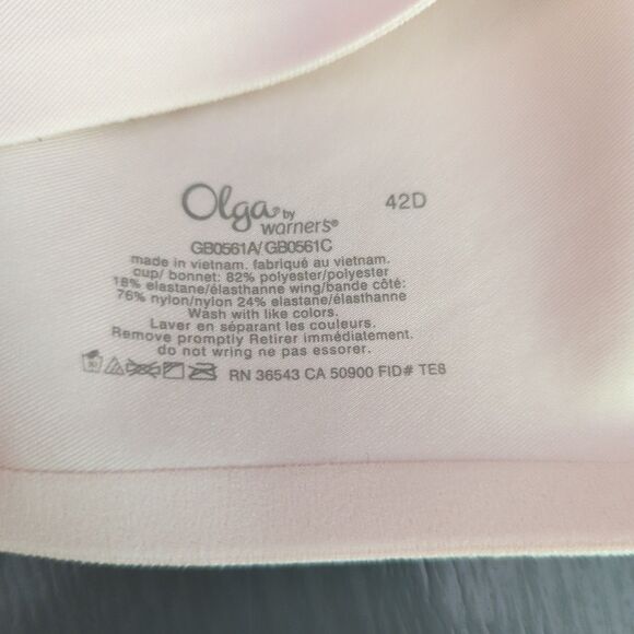 Olga By Warners Bra No Side Effects Womens 42D Pink Underwired Padded - Picture 5 of 5